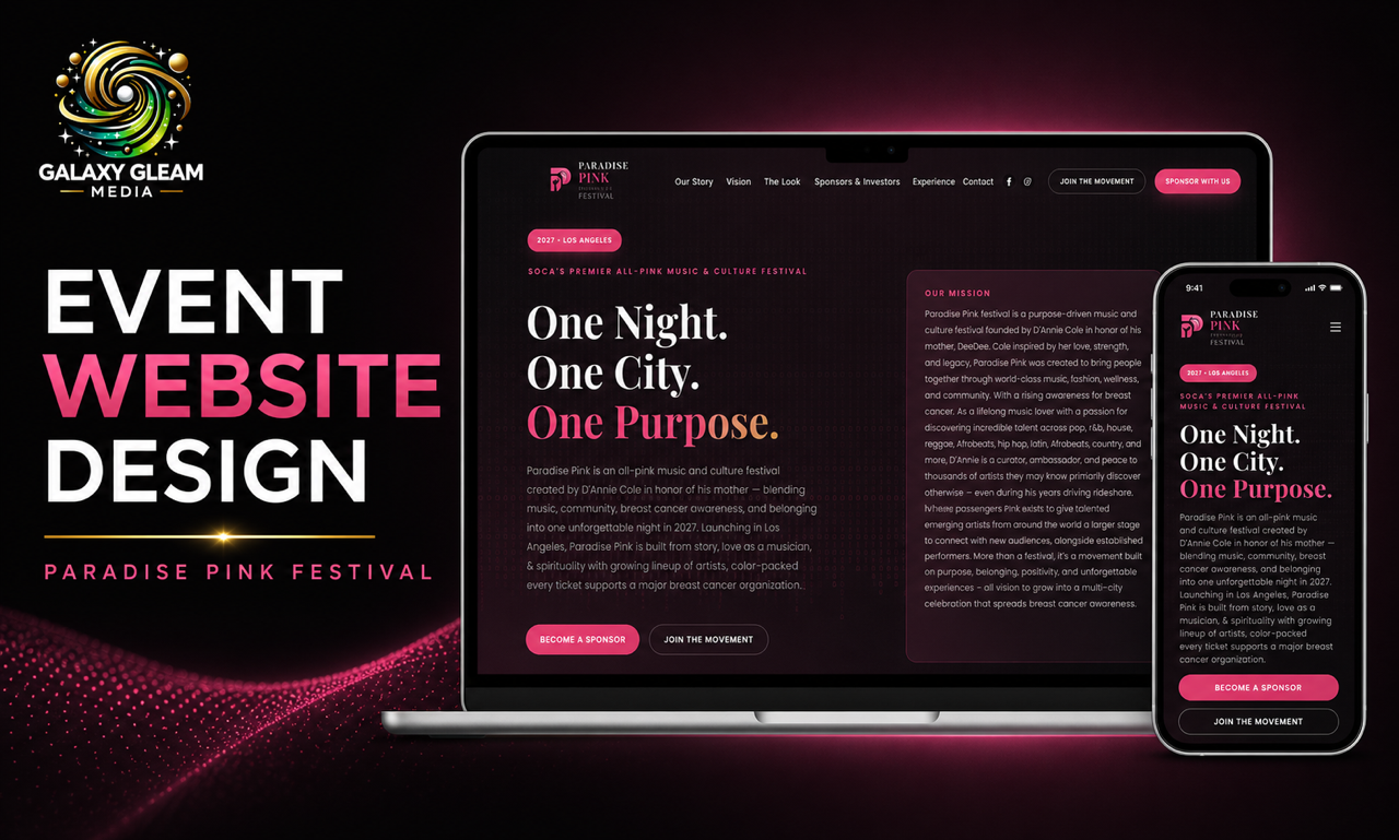 Paradise Pink Festival responsive event website design